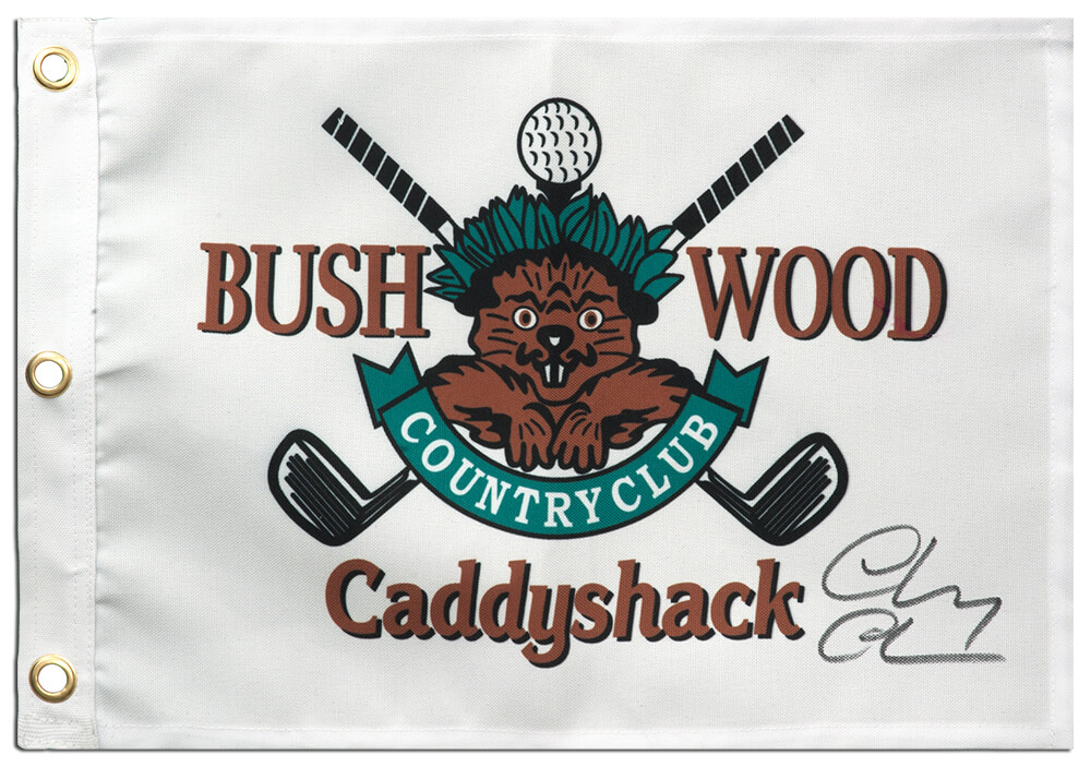 CHAFLG511 18 x 13 in. Chevy Chase Signed Caddyshack Bushwood Golf Pin Flag