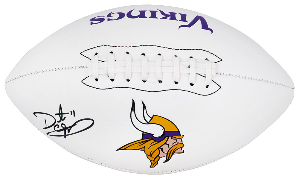 CULFTB314 Daunte Culpepper Signed Minnesota Vikings Logo Franklin Football, White