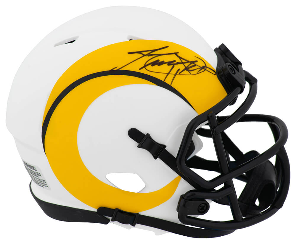 EVEMIN301 Jim Everett Signed Los Angeles Rams LUNAR Riddell Speed Mini Helmet