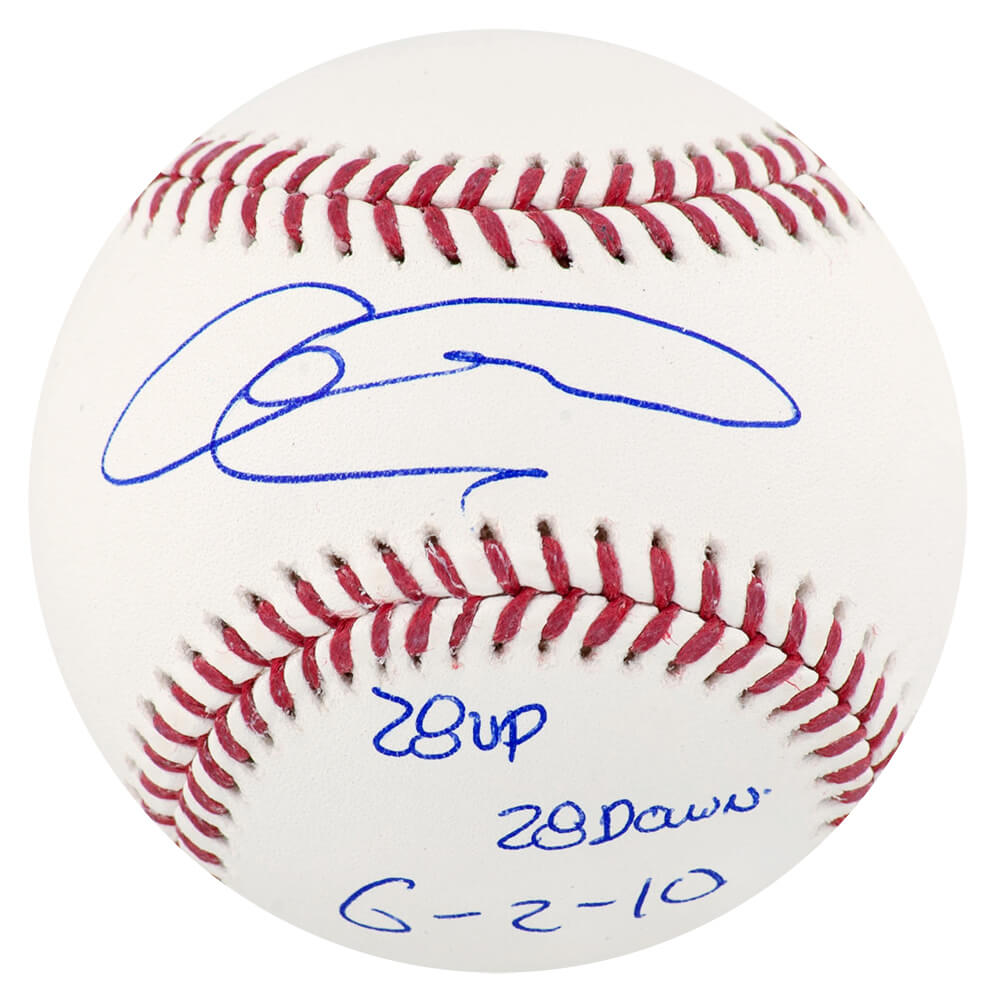 GALBSB100 Armando Galarraga Signed Rawlings Official MLB Baseball with 28 Up 28 Down 6-2-10