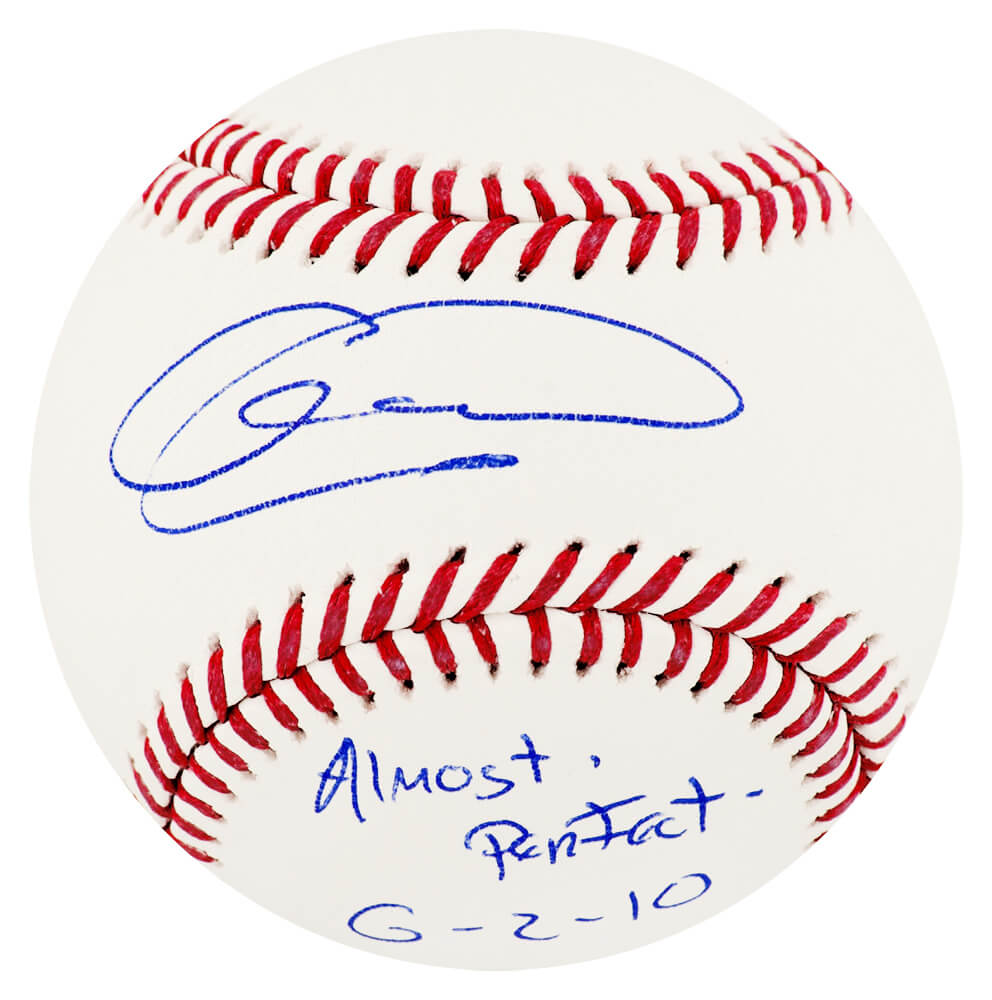 GALBSB101 Armando Galarraga Signed Rawlings Official MLB Baseball with Almost Perfect 6-2-10