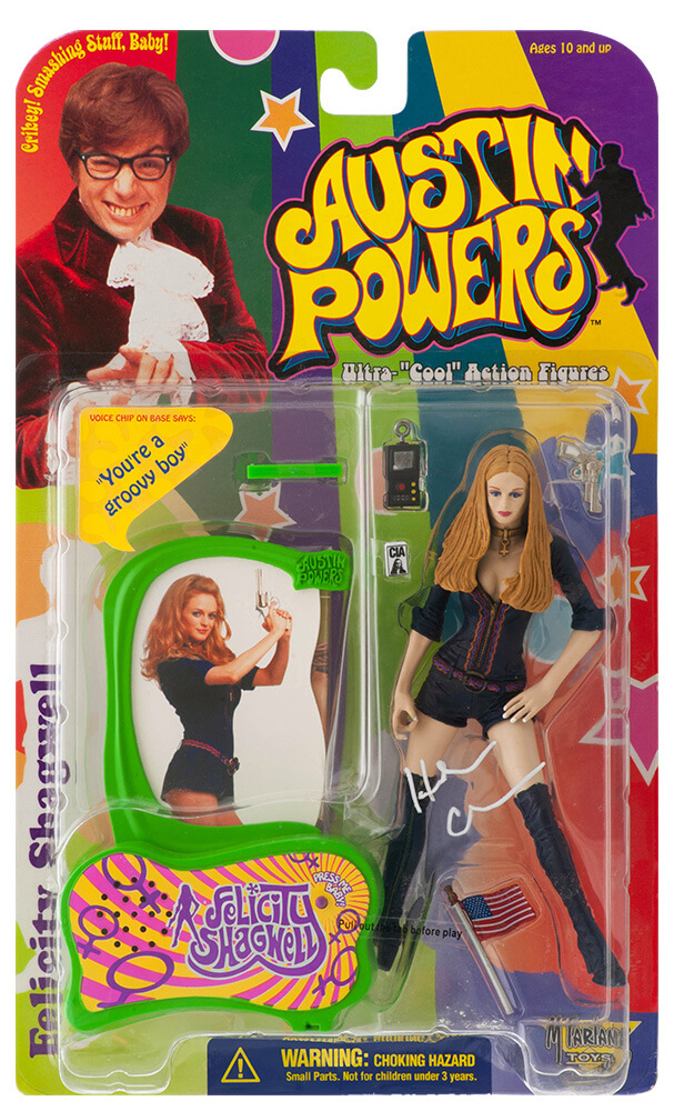 GRAOTH500 Heather Graham Signed Austin Powers Felicity Shagwell McFarlane Toys 1999 Action Figure NIB