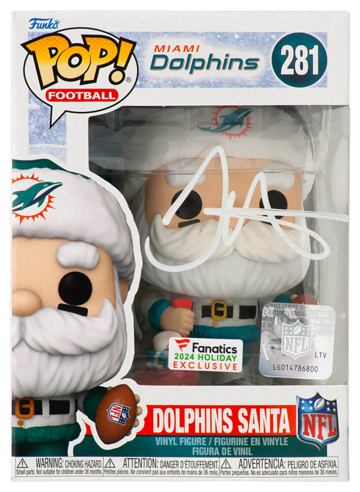 HILFUN301 Tyreek Hill Signed Miami Dolphins Santa Funko Pop Doll 281