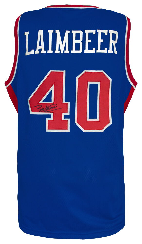LAIJRY200 Bill Laimbeer Signed Blue Custom Basketball Jersey