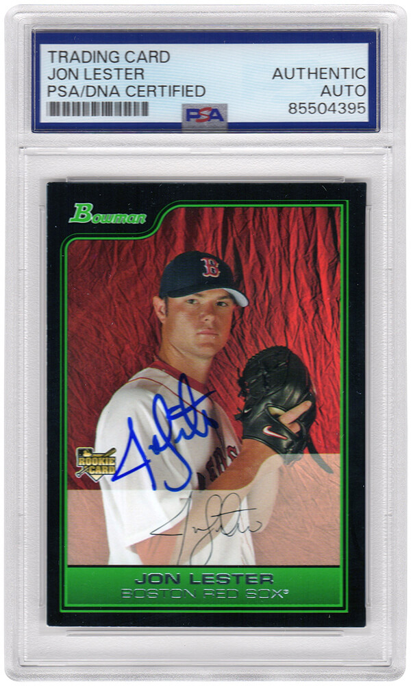 LESCAR104 Jon Lester Signed Boston Red Sox 2006 Bowman Draft Rookie Baseball Card No.BDP22 - PSA Encapsulated
