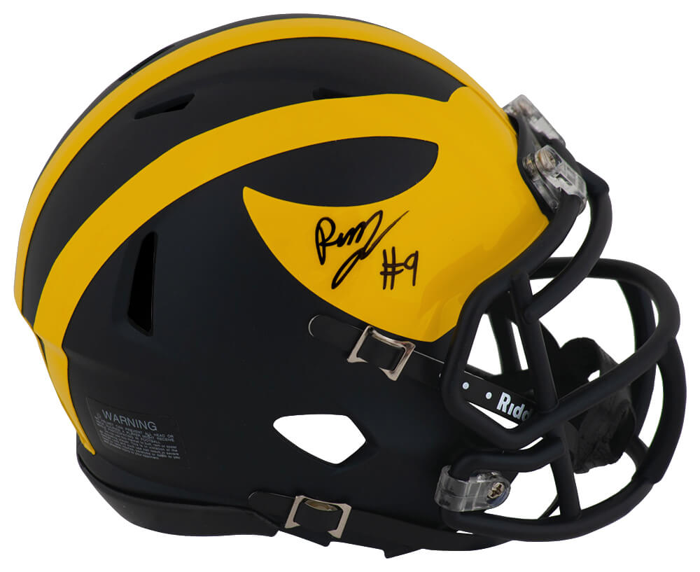 MOOMIN340 Rod Moore Signed Michigan Wolverines Riddell Speed Mini Helmet