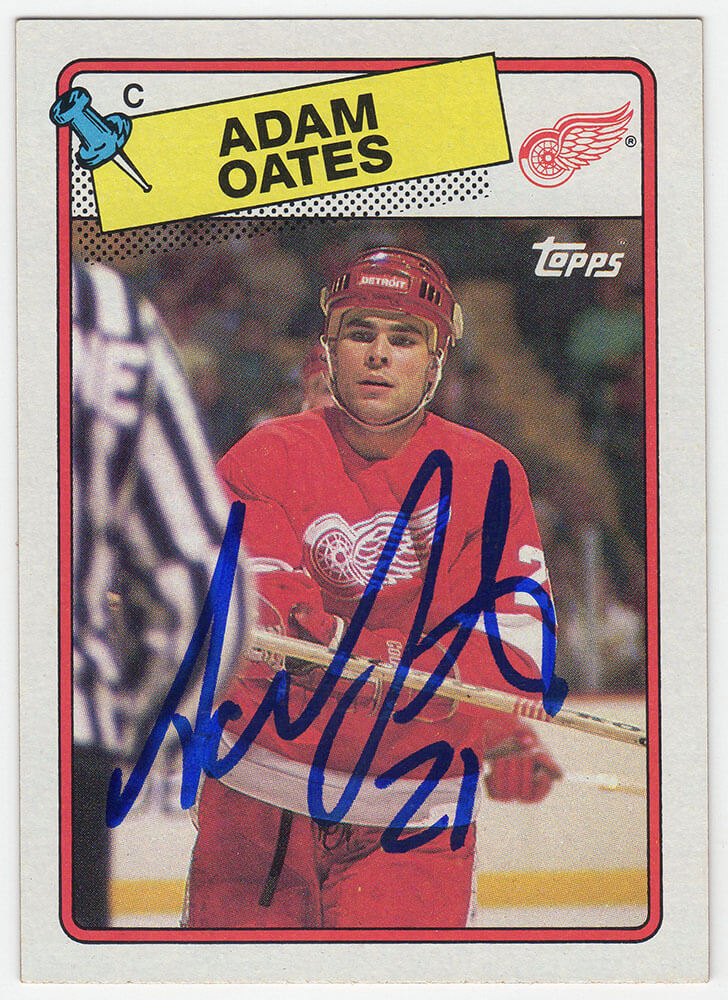 OATCAR404 Adam Oates Signed Detroit Red Wings 1988 Topps Hockey Trading Card No.161