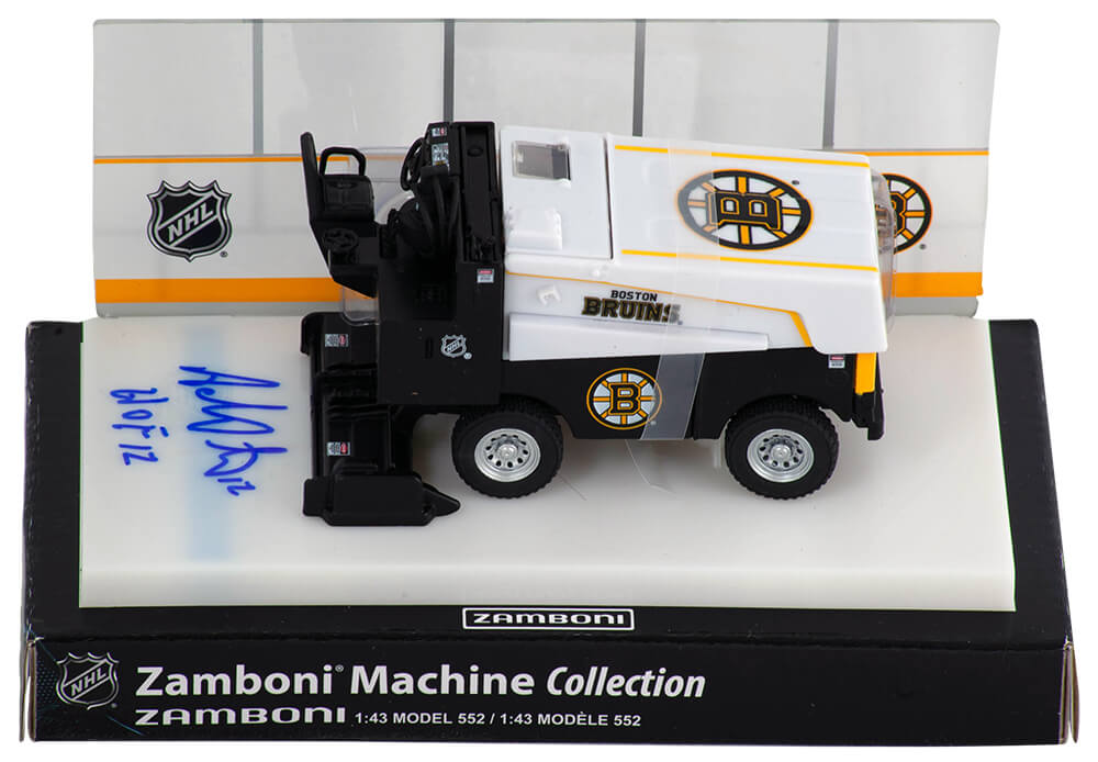 OATZAM400 Adam Oates Signed Boston Bruins NHL Mini Zamboni with HOF 12