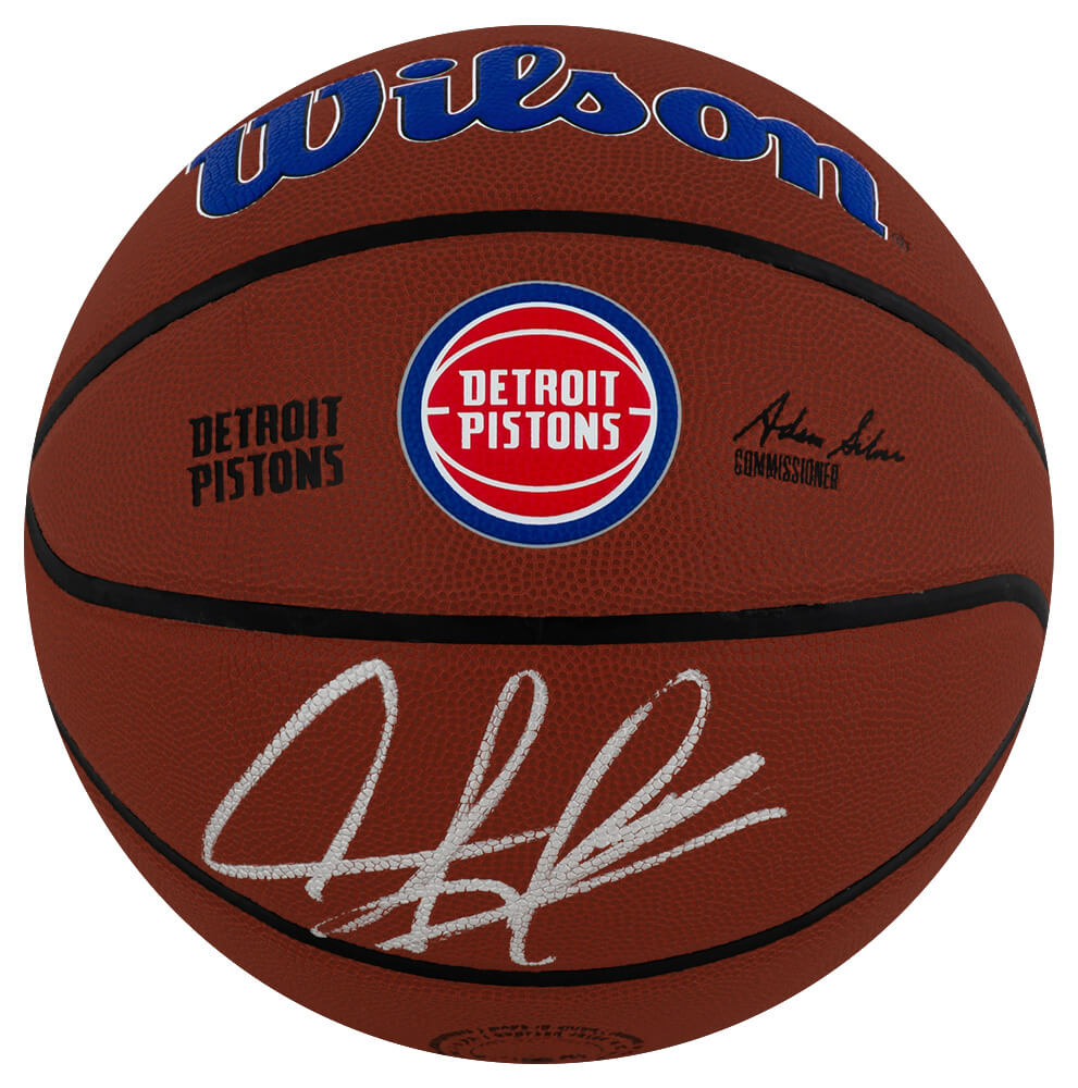 RODBSK238 Dennis Rodman Signed Detroit Pistons Logo Wilson Alliance NBA Basketball