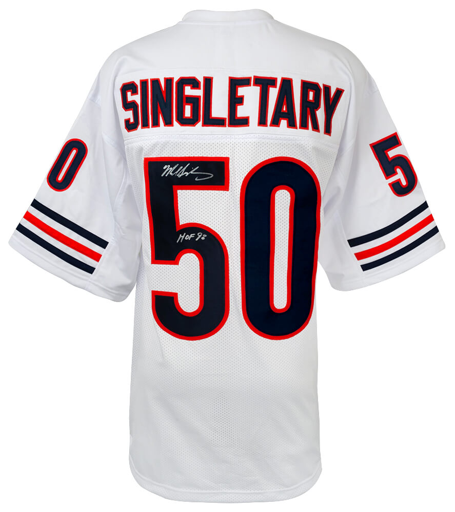 SINJRY314 Mike Singletary Signed Custom Football Jersey with HOF 98, White