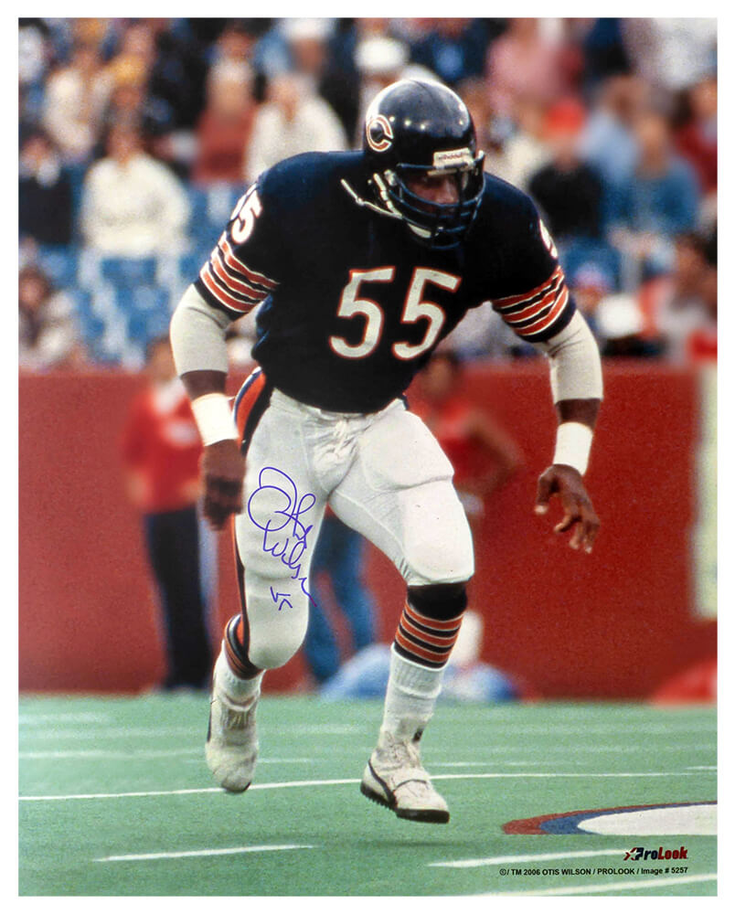 WIL16P301 16 x 20 in. Otis Wilson Signed Chicago Bears Navy Jersey Action Photo