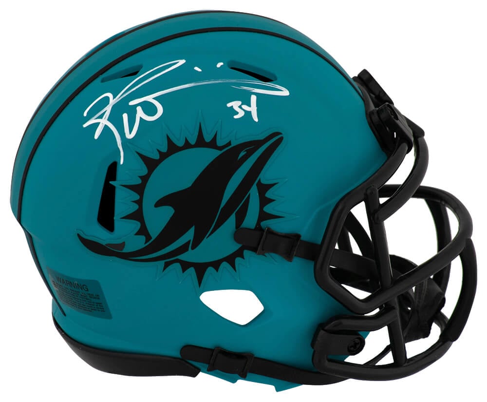 WILMIN338 Ricky Williams Signed Miami Dolphins Rave Riddell Speed Mini Helmet