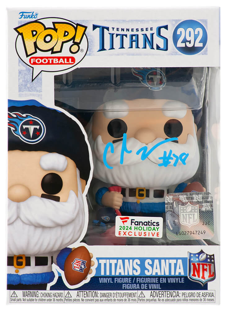 JOHFUN310 Chris Johnson Signed Tennessee Titans Santa Funko Pop Doll No.292
