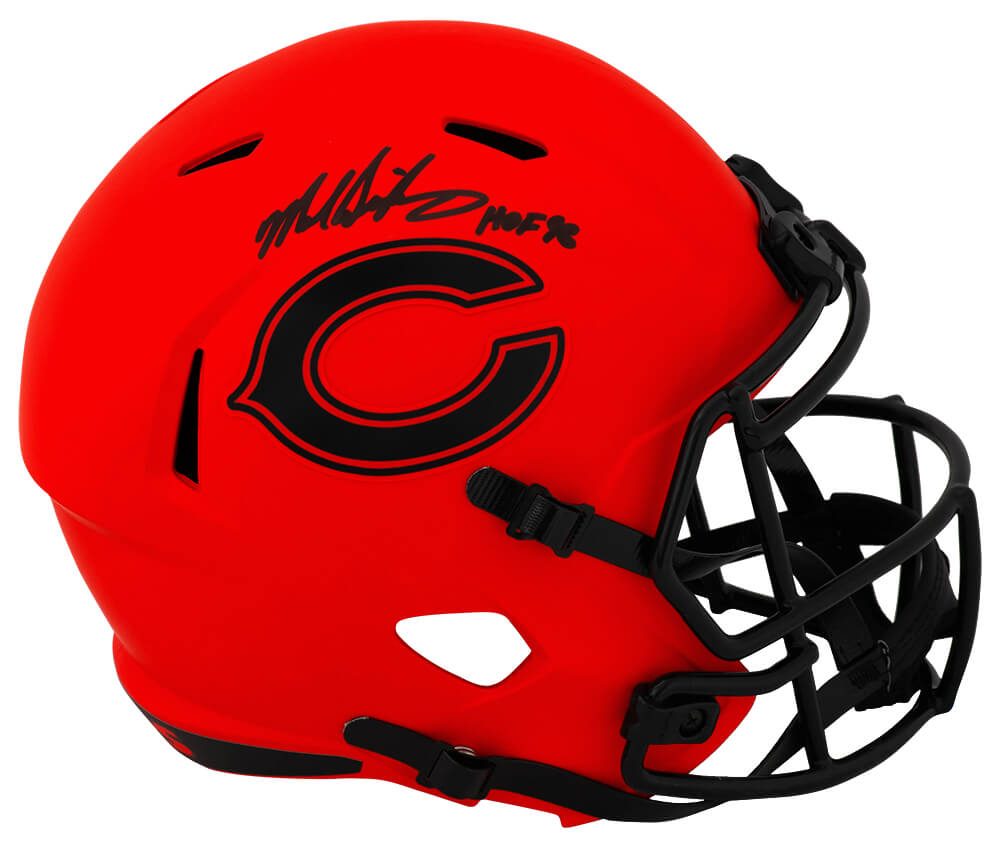 SINREP326 Mike Singletary Signed Chicago Bears Rave Riddell Speed Replica Helmet with HOF 98 - Full Size
