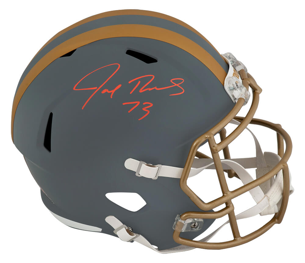 THOREP334 Joe Thomas Signed Cleveland Browns Slate Riddell Speed Replica Helmet - Full Size