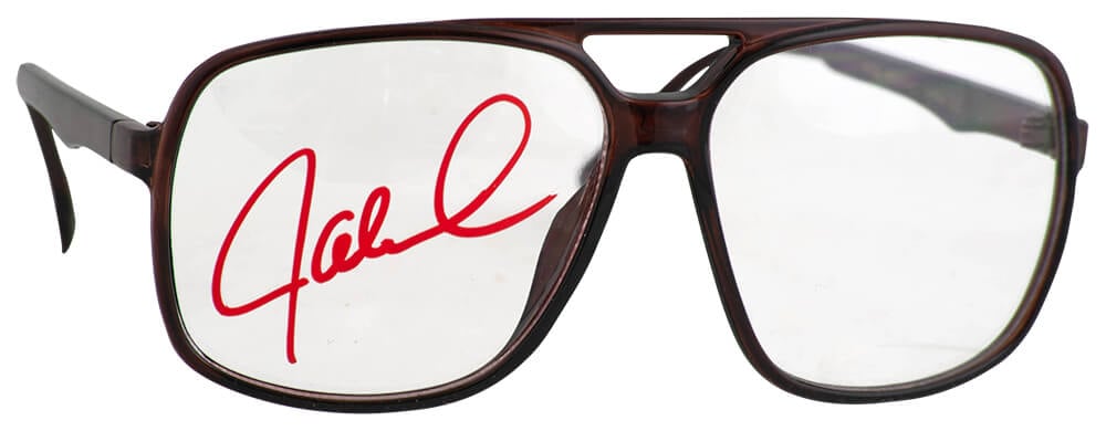 WHIOTH501 Jaleel White Signed Steve Urkel Brown Nerdy Oversized Big Frame Eye Glasses