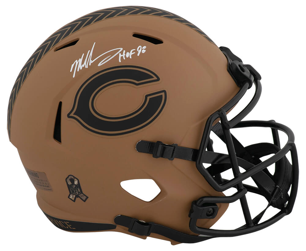 SINREP325 Mike Singletary Signed Chicago Bears 2023 Salute Riddell Speed Replica Helmet with HOF 98 - Full Size
