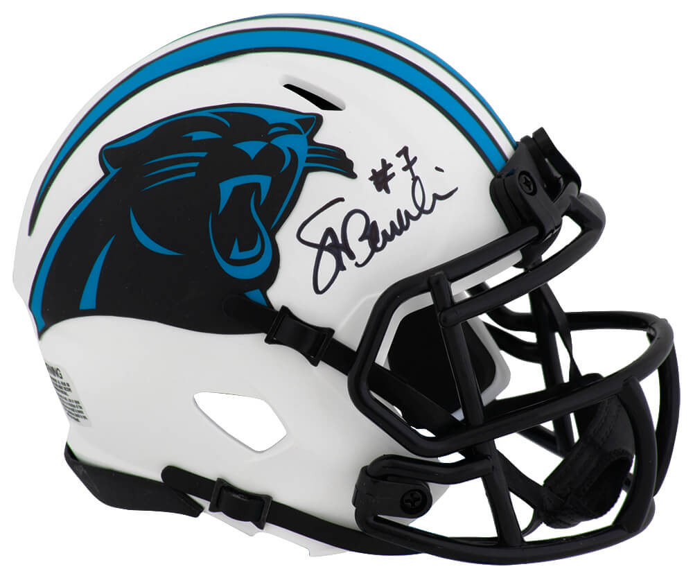 BEUMIN301 Steve Beuerlein Signed Carolina Panthers Lunar Riddell Speed Mini Helmet