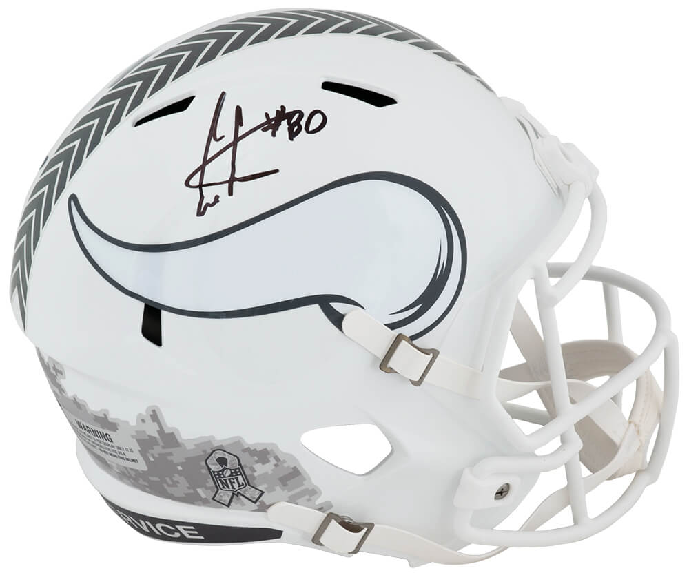 CARREP327 Cris Carter Signed Minnesota Vikings 2024 Salute White Riddell Speed Replica Helmet - Full Size