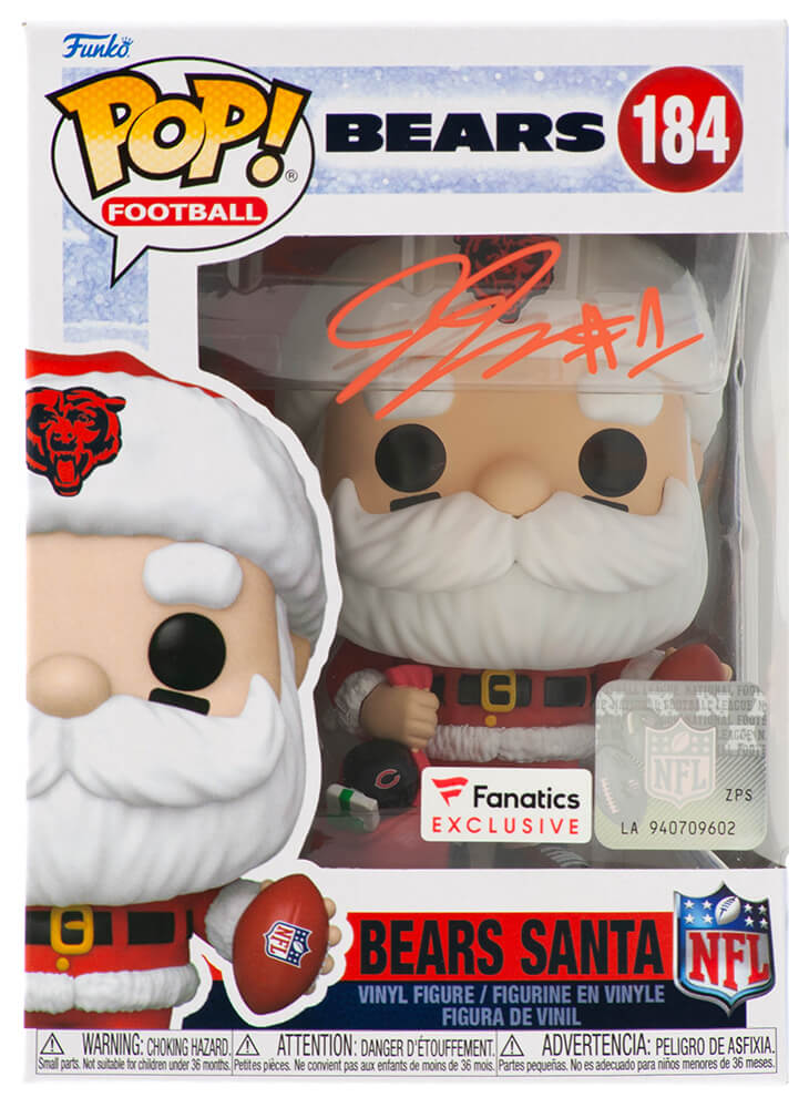 JOHFUN300 Jaylon Johnson Signed Chicago Bears Santa Funko Pop Doll No.184