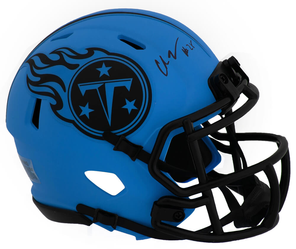 JOHMIN306 Chris Johnson Signed Tennessee Titans Rave Riddell Speed Mini Helmet