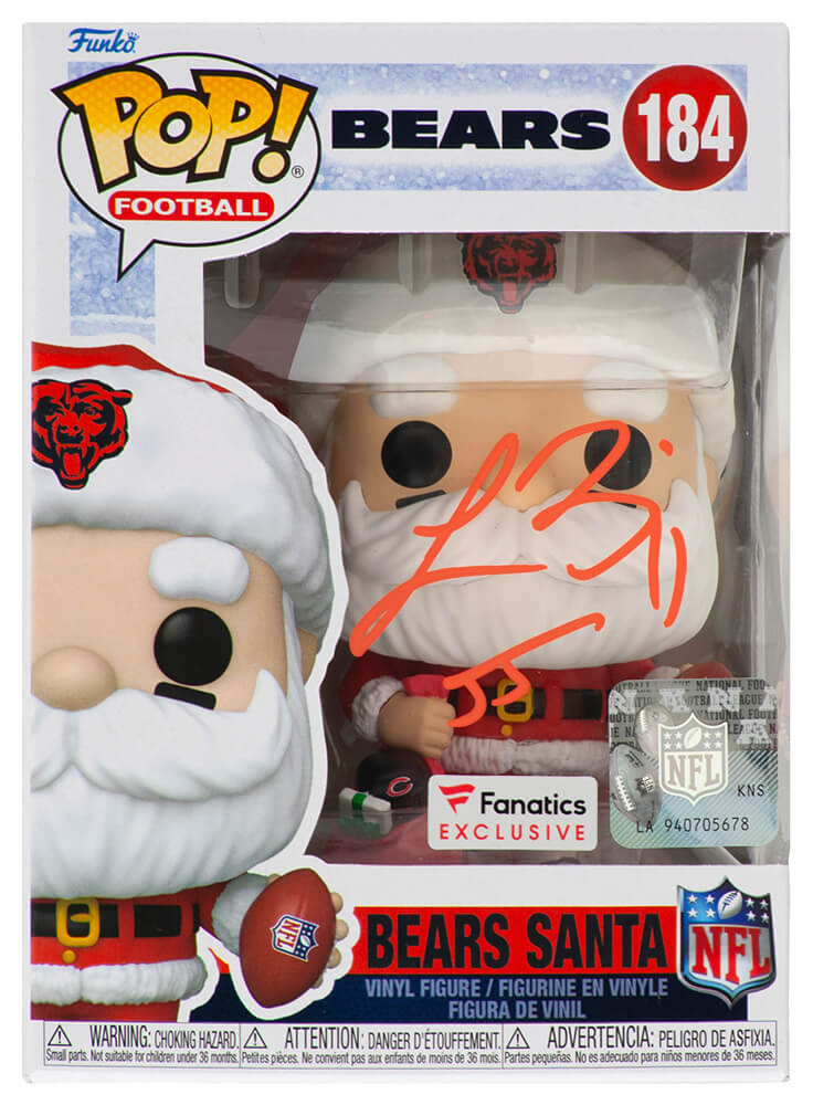 BRIFUN300 Lance Briggs Signed Chicago Bears Santa Funko Pop Doll No.184