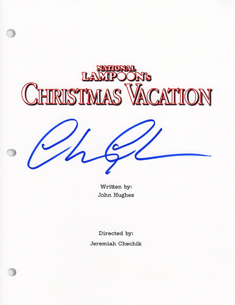 CHAOTH504 Chevy Chase Signed National Lampoons Christmas Vacation Movie Script Cover Page