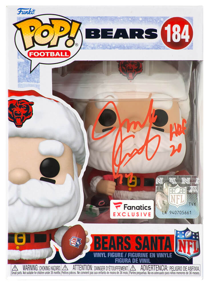 COVFUN300 Jim Covert Signed Chicago Bears Santa Funko Pop Doll No.184 with HOF 20