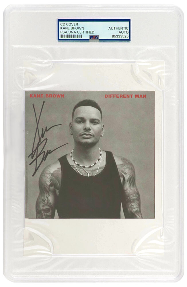 BROCUT500 5 x 5 in. Kane Brown Signed Different Man CD Cover - PSA & DNA Encapsulated
