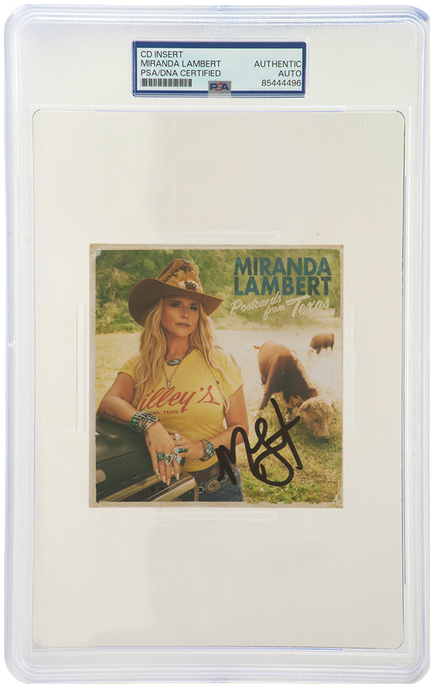 LAMCUT500 5 x 5 in. Miranda Lambert Signed Postcards From Texas CD Insert Card - PSA & DNA Encapsulated