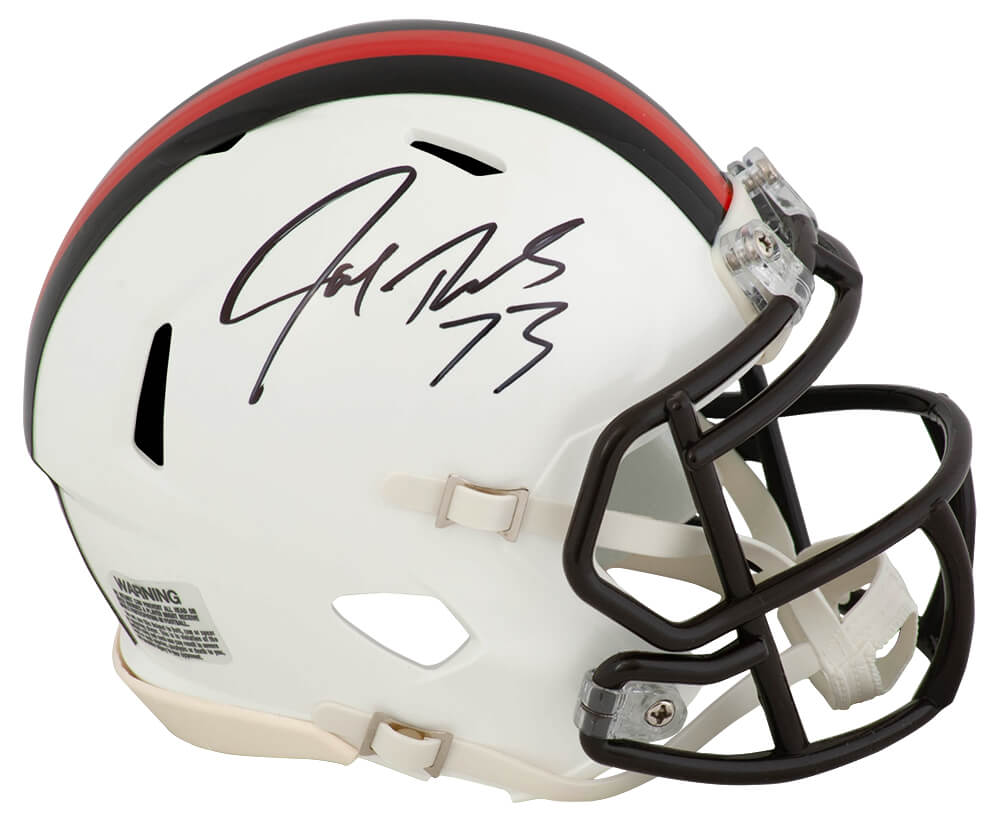 THOMIN344 Joe Thomas Signed Cleveland Browns 2023 Alternate White Riddell Speed Mini Helmet
