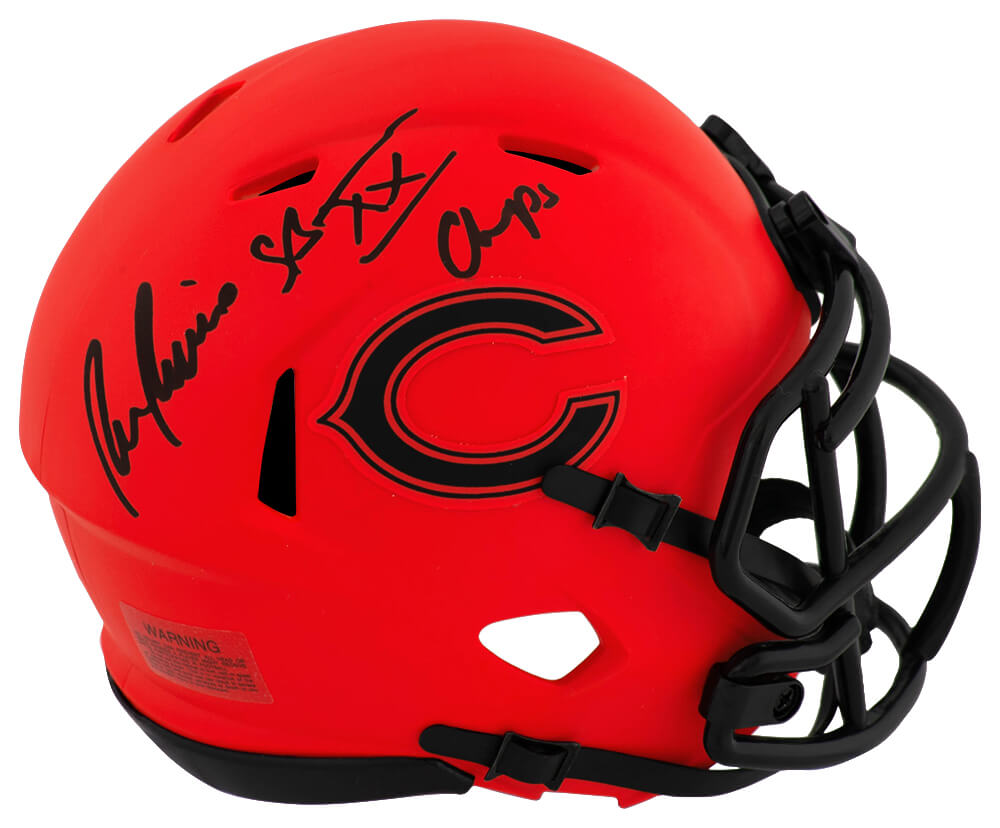 RIVMIN311 Ron Rivera Signed Chicago Bears Rave Riddell Speed Mini Helmet with SB XX Champs