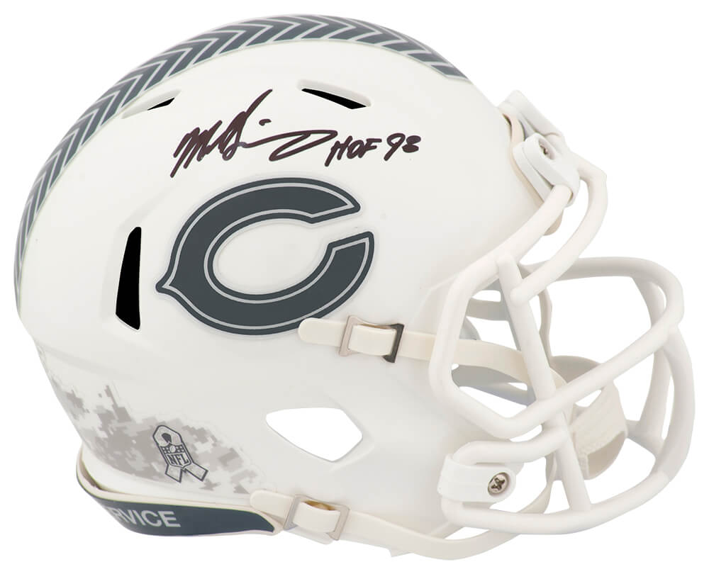 SINMIN334 Mike Singletary Signed Chicago Bears 2024 Salute Riddell Speed Mini Helmet with HOF 98