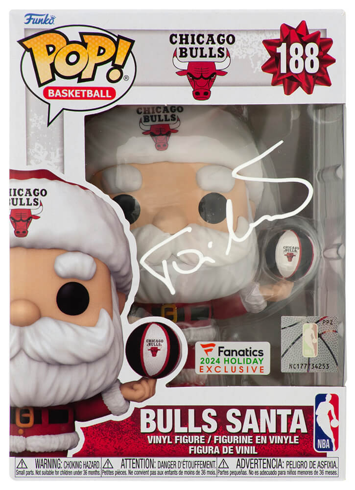 KUKFUN201 Toni Kukoc Signed Chicago Bulls Santa Funko Pop Doll - No.188
