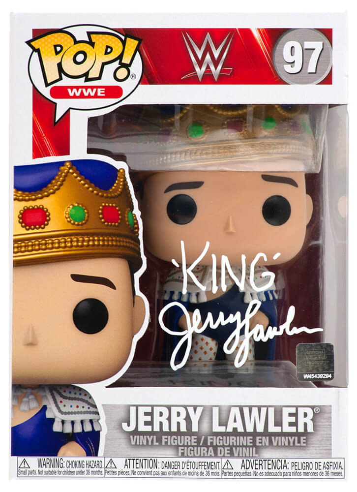LAWFUN500 Jerry Lawler Signed Jerry Lawler WWE Funko Pop Doll - No.97 with King
