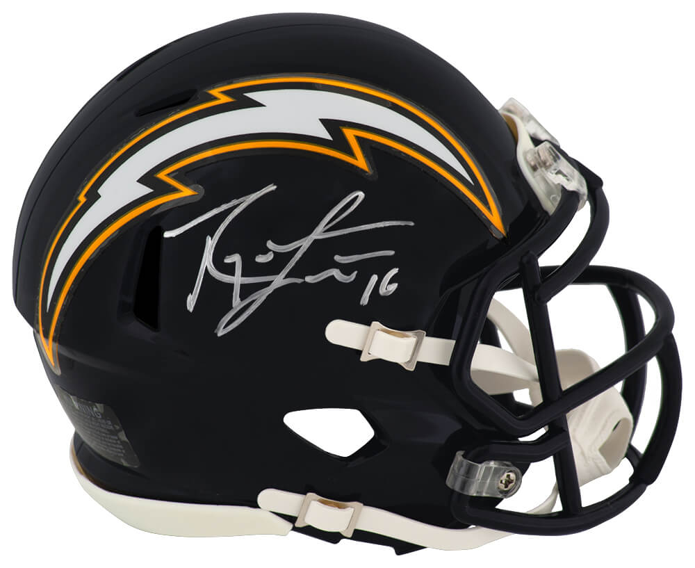 LEAMIN301 Ryan Leaf Signed San Diego Chargers Throwback Navy Riddell Speed Mini Helmet
