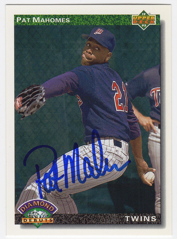 MAHCAR101 Patrick Mahomes Sr. Signed Minnesota Twins 1992 Upper Deck Rookie Baseball Card - No.776