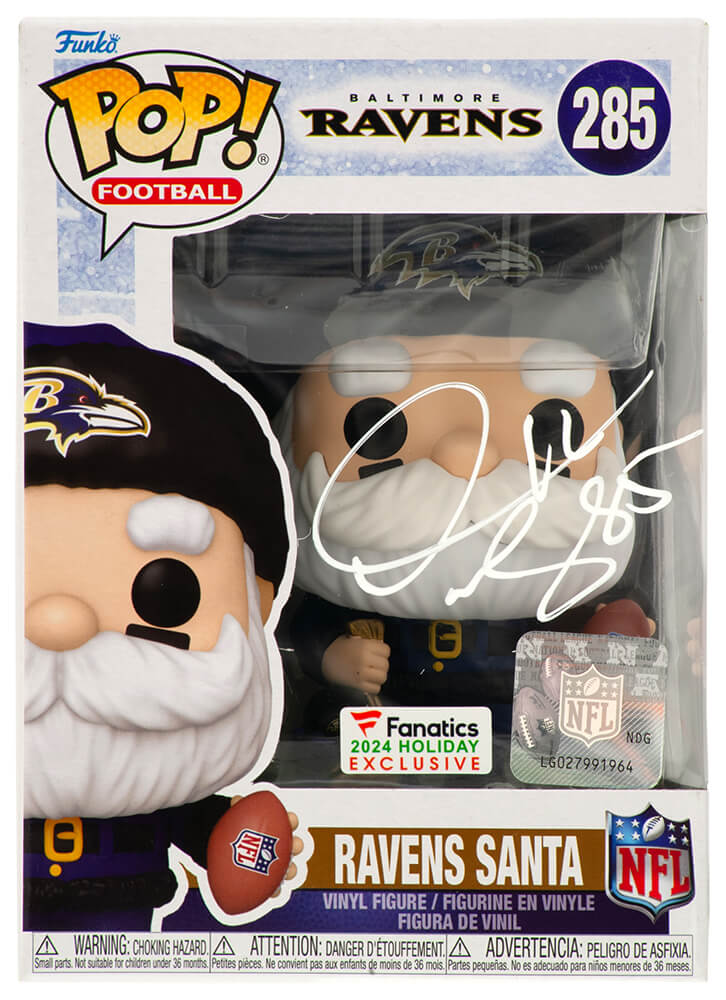 MASFUN300 Derrick Mason Signed Baltimore Ravens Santa Funko Pop Doll - No.285