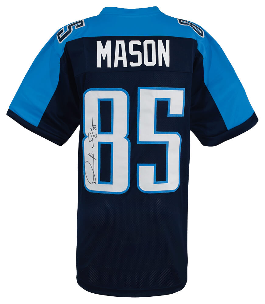MASJRY302 Derrick Mason Signed Blue Custom Football Jersey