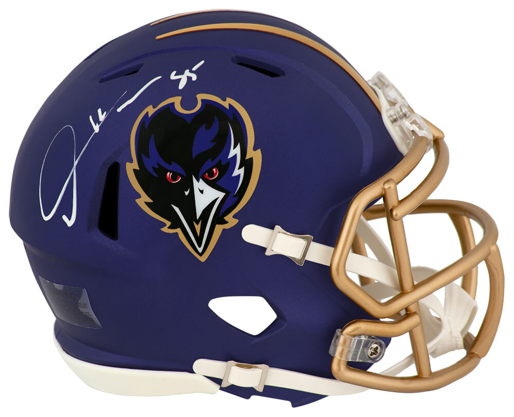 MASMIN301 Derrick Mason Signed Baltimore Ravens 2024 Alternate Purple Riddell Speed Mini Helmet
