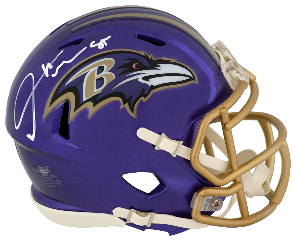 MASMIN303 Derrick Mason Signed Baltimore Ravens Flash Riddell Speed Mini Helmet