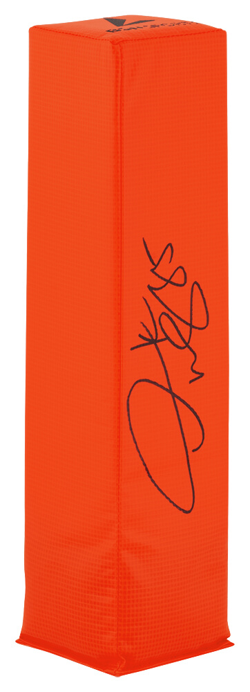 MASPYL300 Derrick Mason Signed BSN Orange Football Endzone Pylon