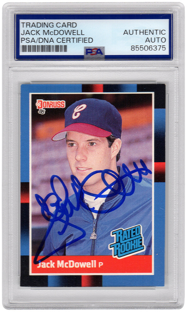 MCDCAR105 Jack McDowell Signed Chicago White Sox 1988 Donruss Rated Rookie Baseball Trading Card - No.47 - PSA Encapsulated