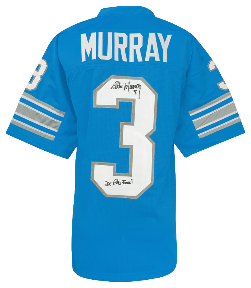 MURJRY310 Eddie Murray Signed Blue Throwback Custom Football Jersey with 2x Pro Bowl