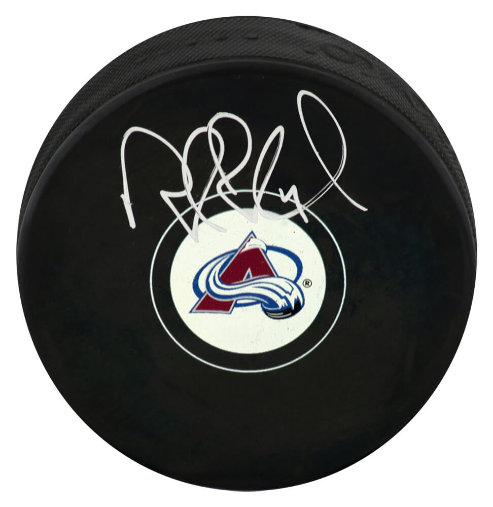 BLAPUC402 Rob Blake Signed Colorado Avalanche Logo Hockey Puck