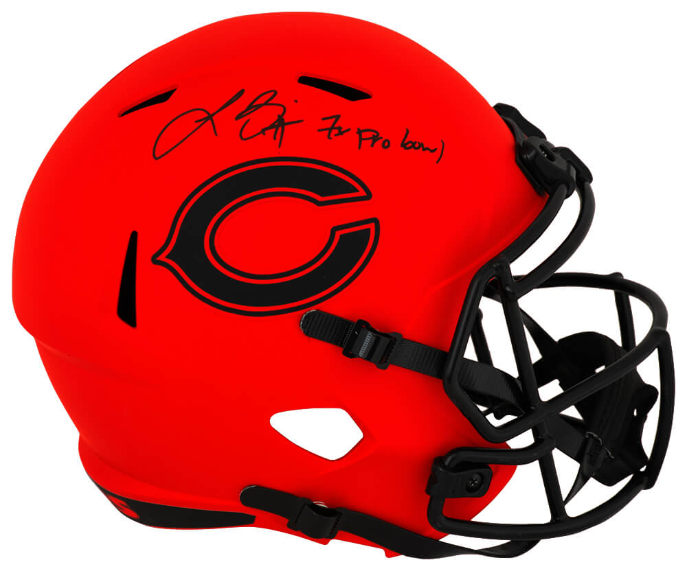 BRIREP306 Lance Briggs Signed Chicago Bears Rave Riddell Full Size Speed Replica Helmet with 7x Pro Bowl