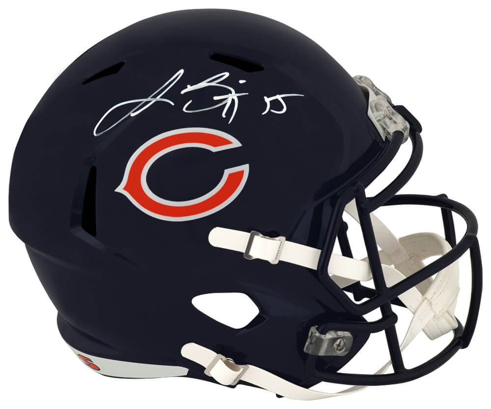 BRIREP307 Lance Briggs Signed Chicago Bears Riddell Full Size Speed Replica Helmet - White