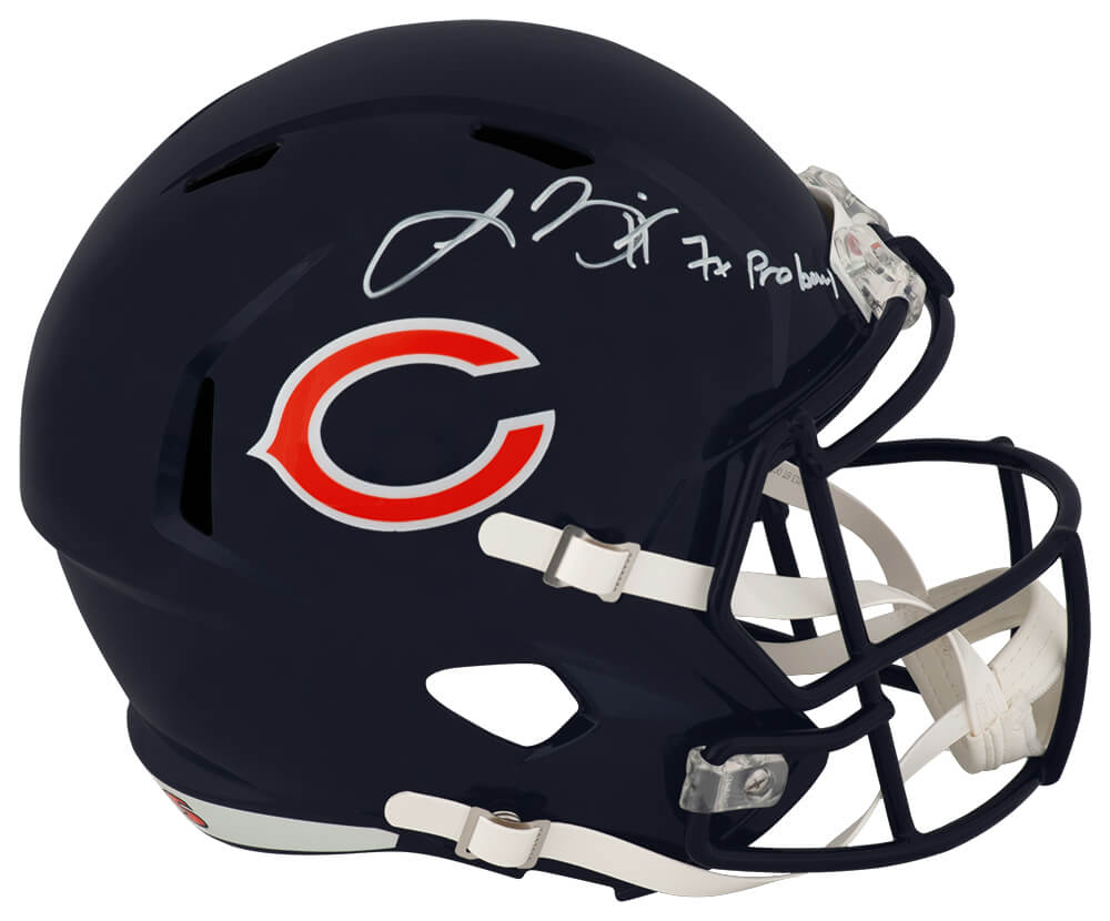 BRIREP308 Lance Briggs Signed Chicago Bears Riddell Full Size Speed Replica Helmet with 7x Pro Bowl - White