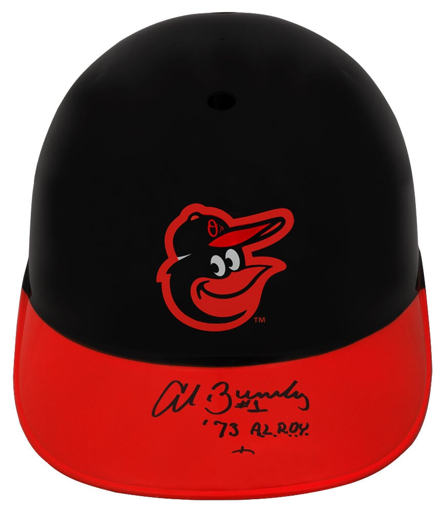 BUMBTH100 Al Bumbry Signed Baltimore Orioles Souvenir Replica Baseball Batting Helmet with 1973 AL ROY