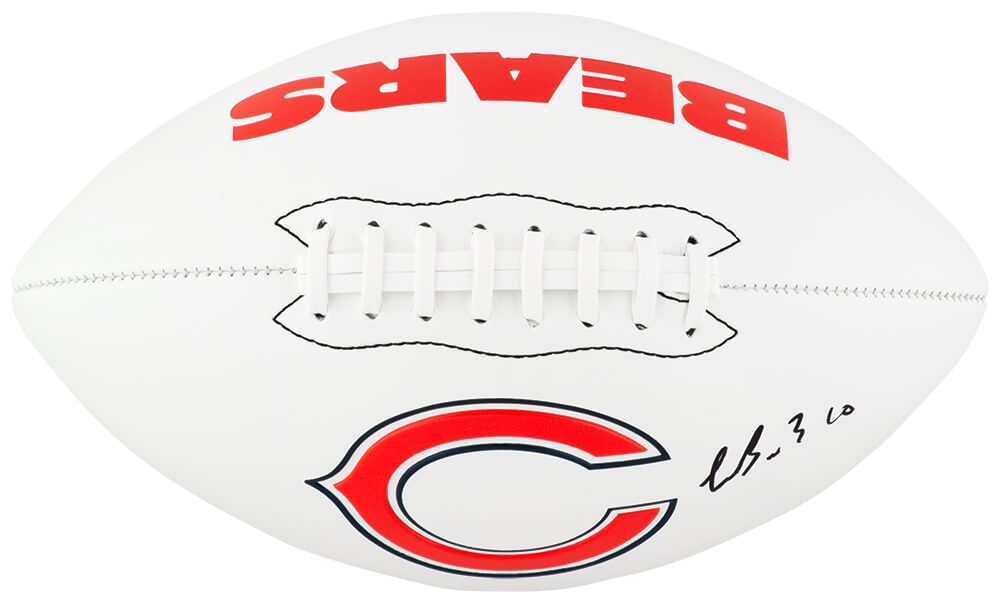 BURFTB311 Luther Burden III Signed Chicago Bears Franklin White Logo Football